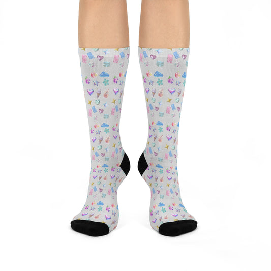 Cushioned Crew Socks- Cute Emojis