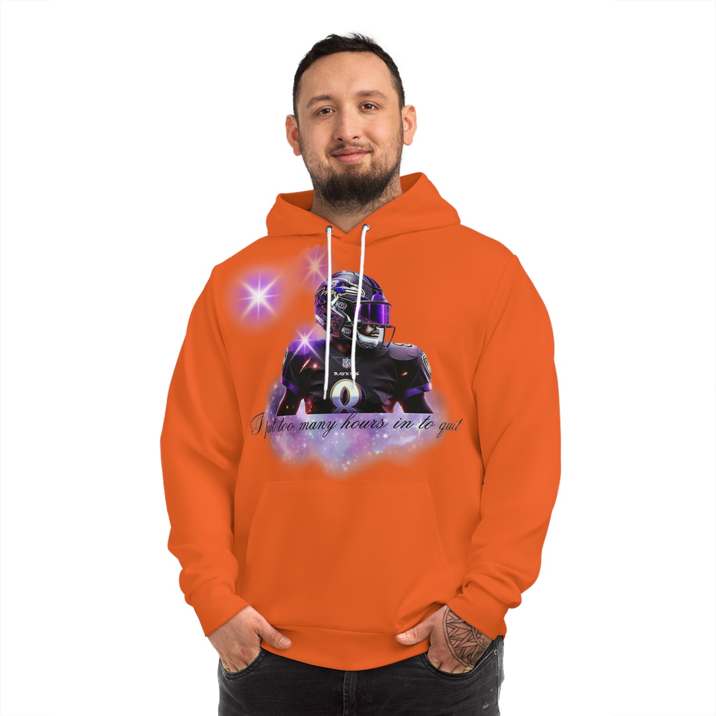 Burnt Orange "Football Hustle" Hoodie – Grind Hard, Win Big Sweatshirt