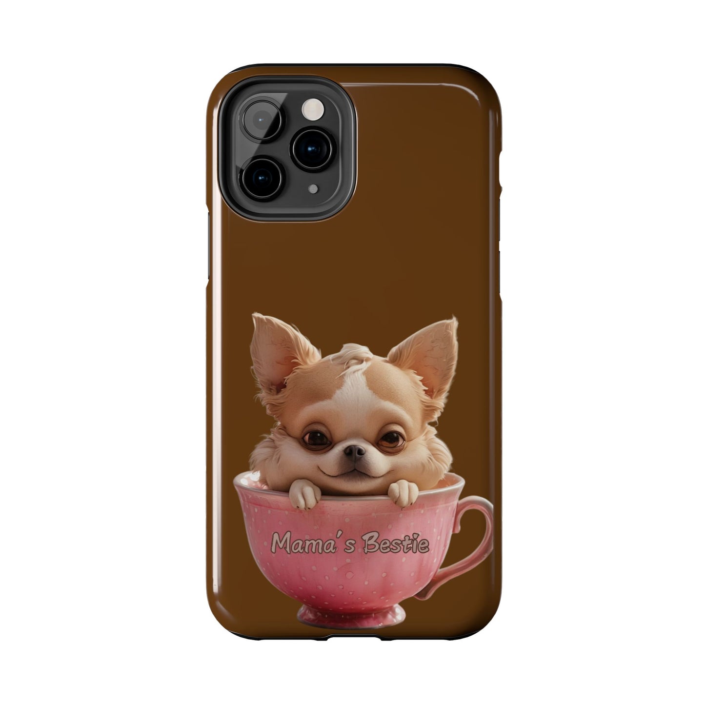 Cute Chihuahua Tough Phone Case - 'Mama's Bestie' Design