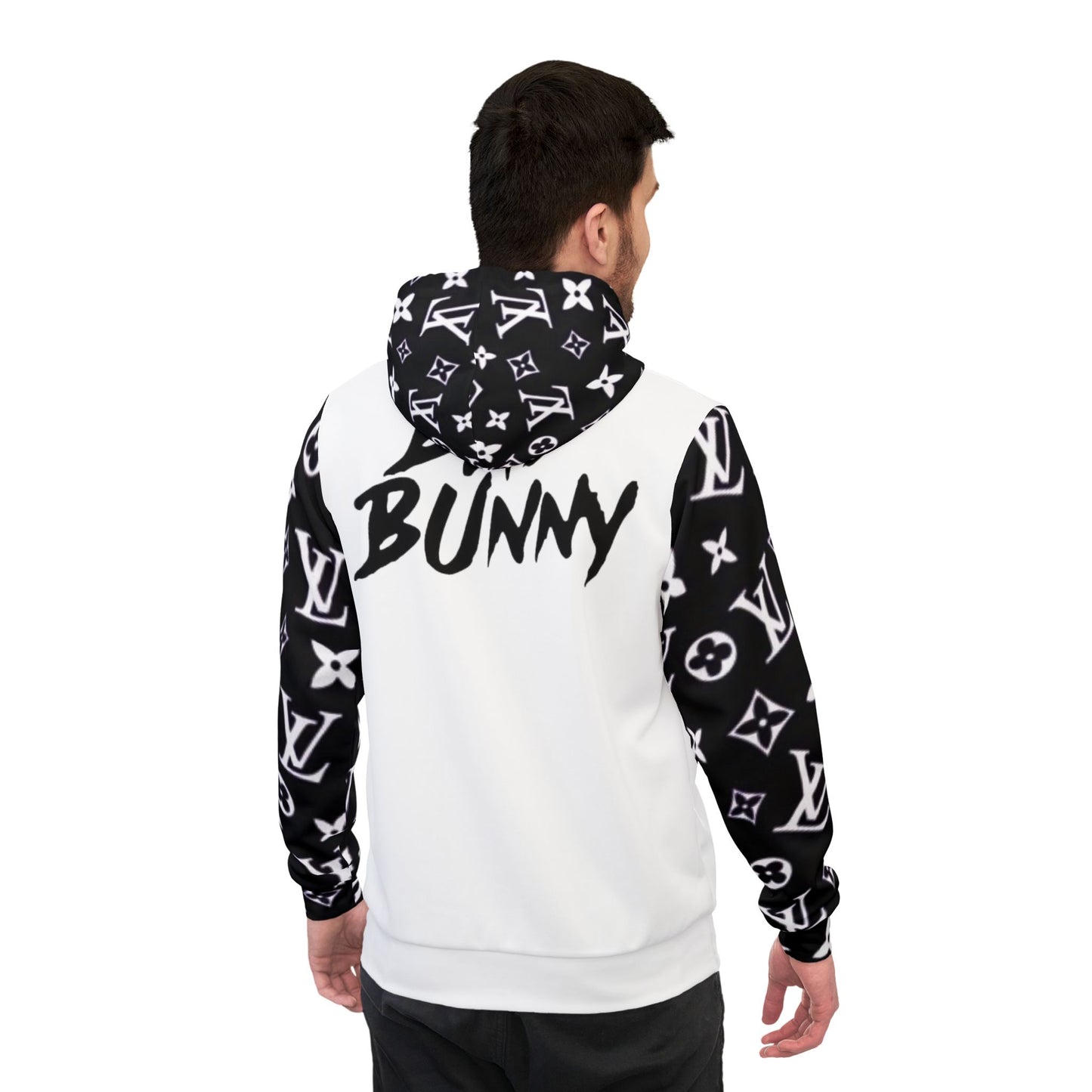 🎤 Bold Inspired White & Black Hoodie – Artist Badd Bunny Graphic Design for Music & Streetwear Fans