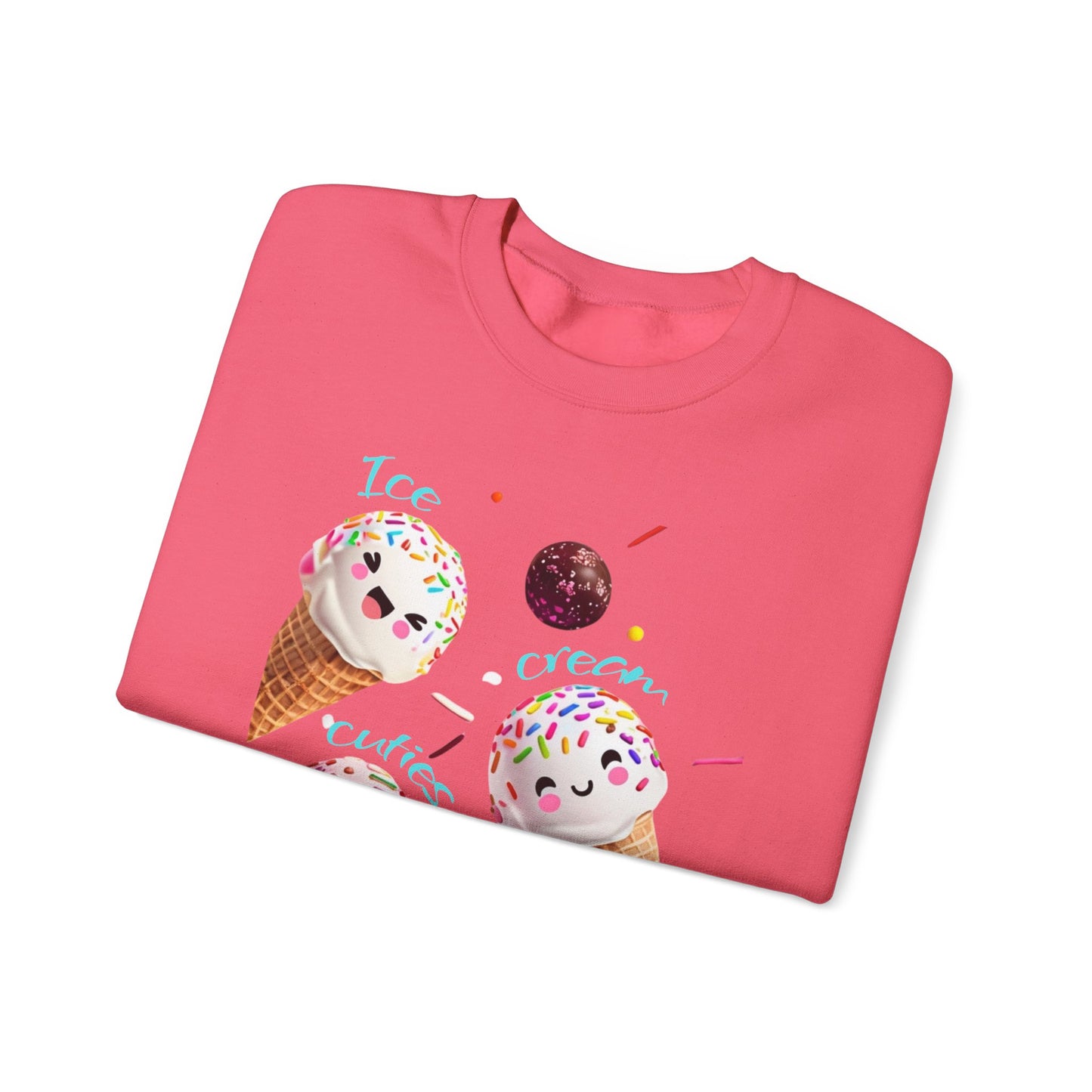 Bubblegum Bliss Pink Sweatshirt for Women – Cute Ice Cream Cone Sweet Treat Design