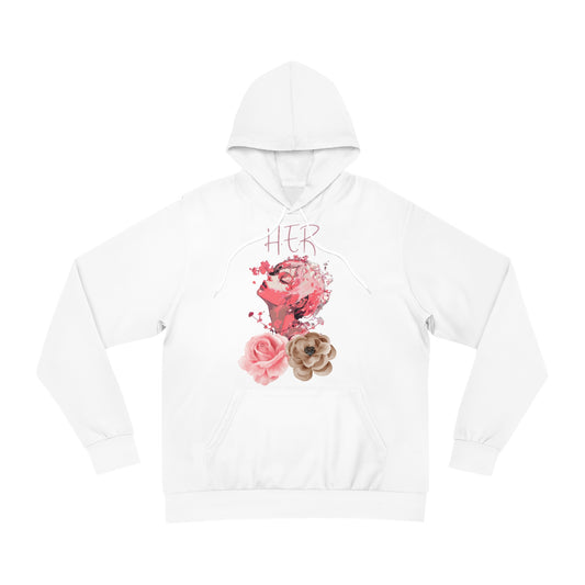 Ivory Bloom White Sweater for Women – HER Floral Design with Soft Pink Petals