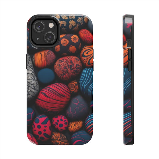 🔥 Vibrant Rock Pattern Tough Phone Case – Shockproof Protection for iPhones 📱