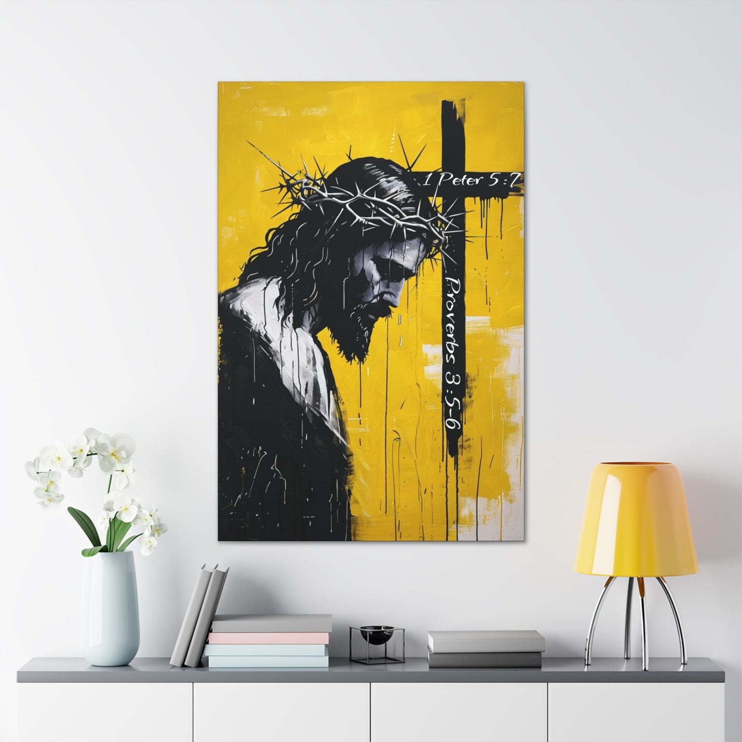 Inspirational Canvas Gallery Wrap - Proverbs 3:5-6 Art