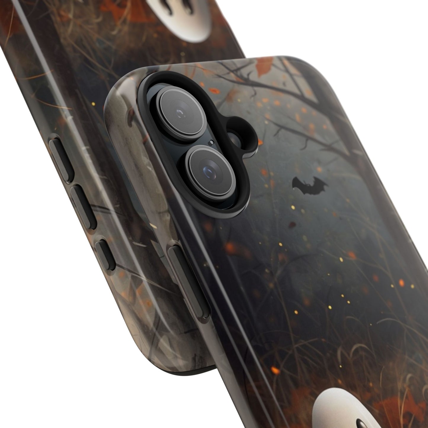 Spooky Halloween Phone Case - Tough Protective Cover with Ghost and Pumpkin Design