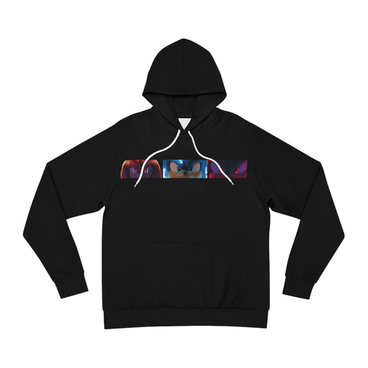 Royal Sapphire Men’s Streetwear Hoodie – "Sonic, Knuckles & Shadow" Retro Gaming Sweatshirt with Drawstrings & Kangaroo Pocket