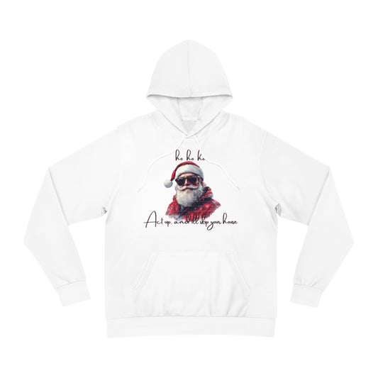 Snowfall White Hoodie for Men– Santa’s Warning Stay Nice or Get Skipped Holiday Wear