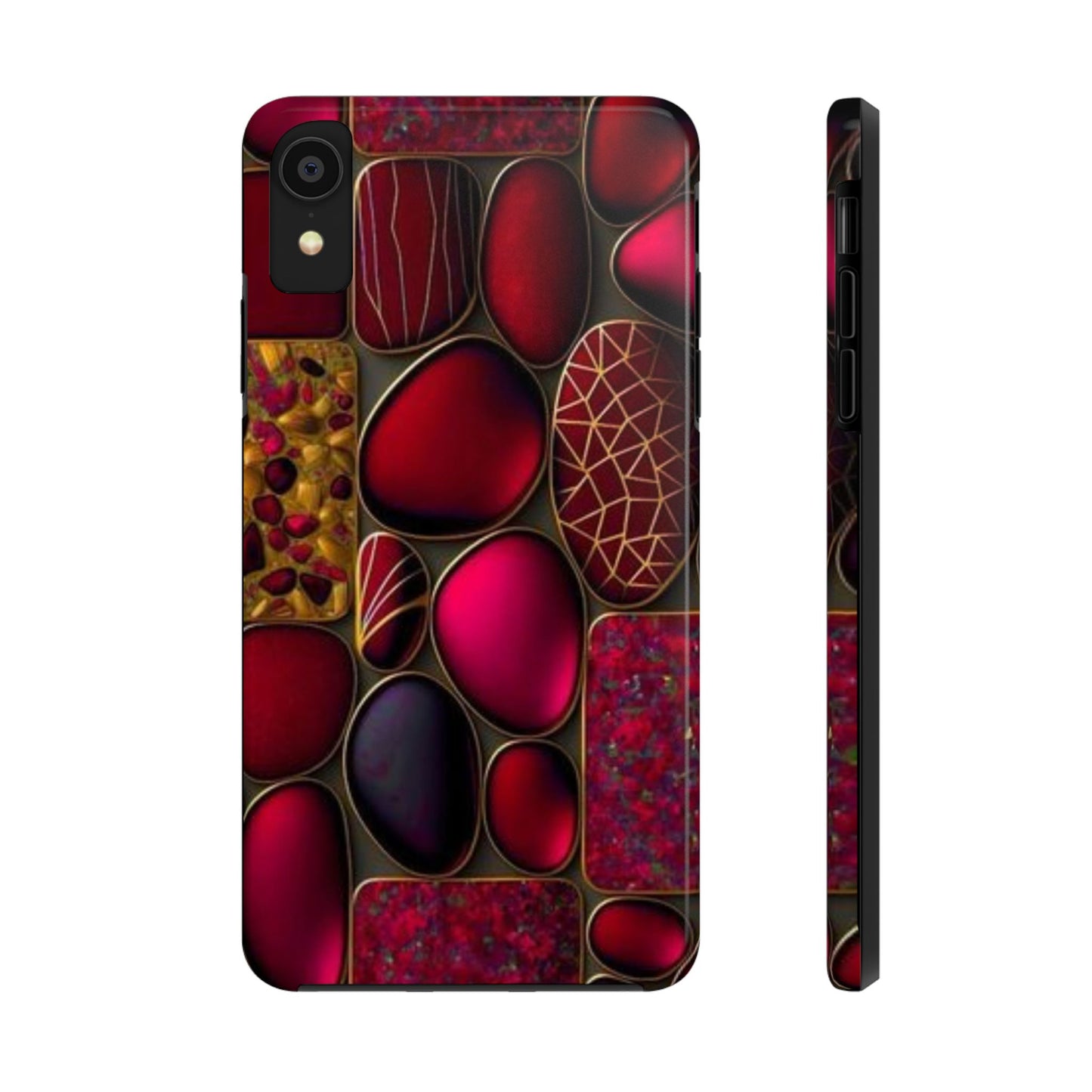 🔴 Tough Phone Cases – Red Stones Design for iPhone & Android – Durable Protection & Stylish Look