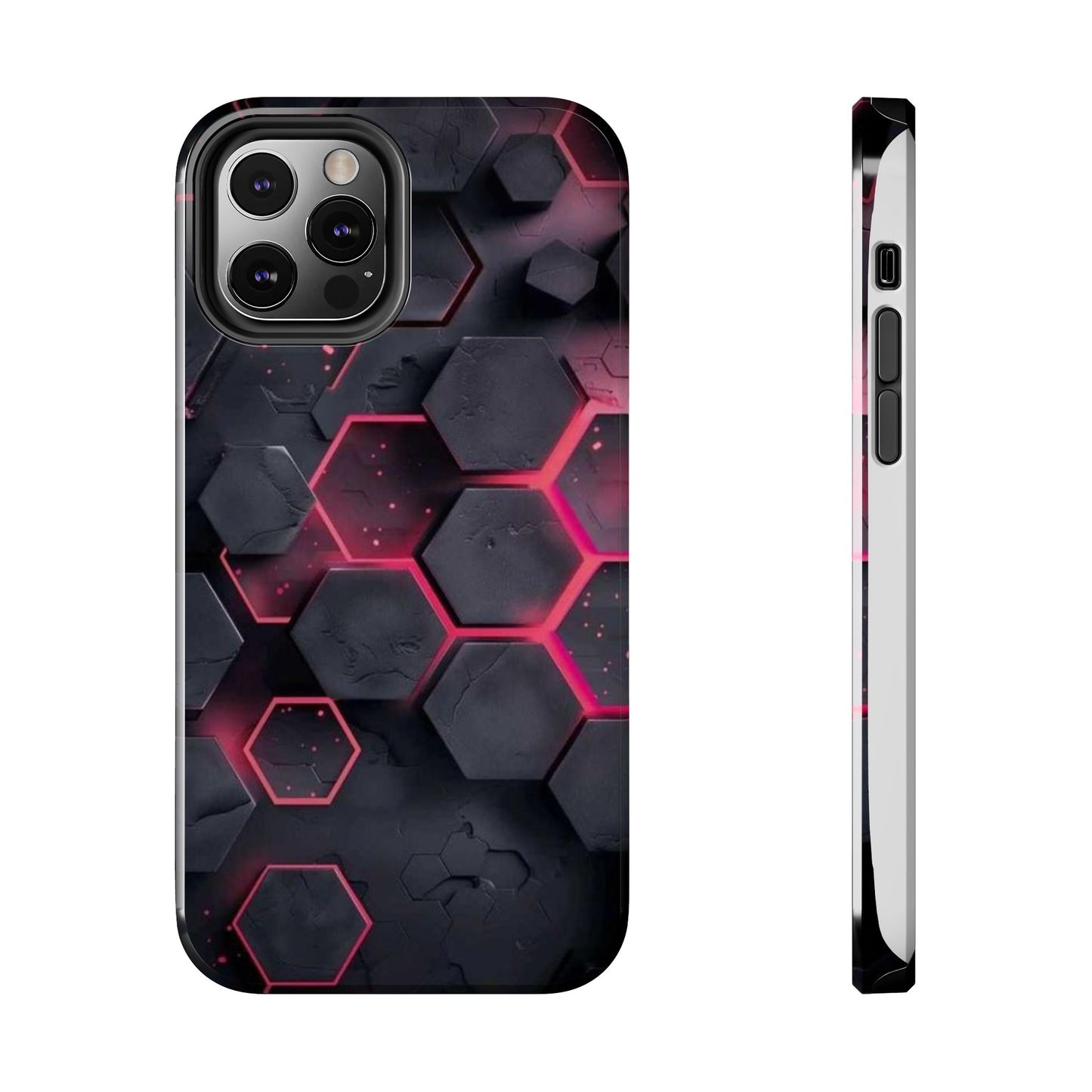 Stylish Tough Phone Cases with Hexagonal Design - Durable Protection for Tech Lovers