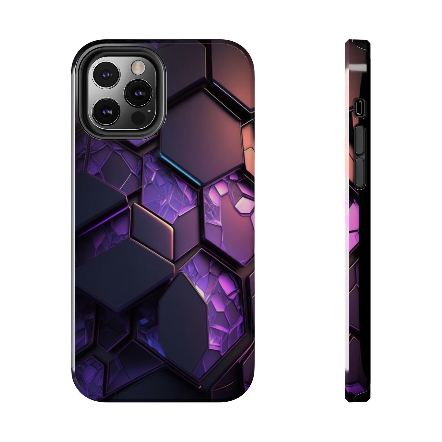 Hexagonal Tough Phone Case - Vibrant Protective Design for Tech Enthusiasts