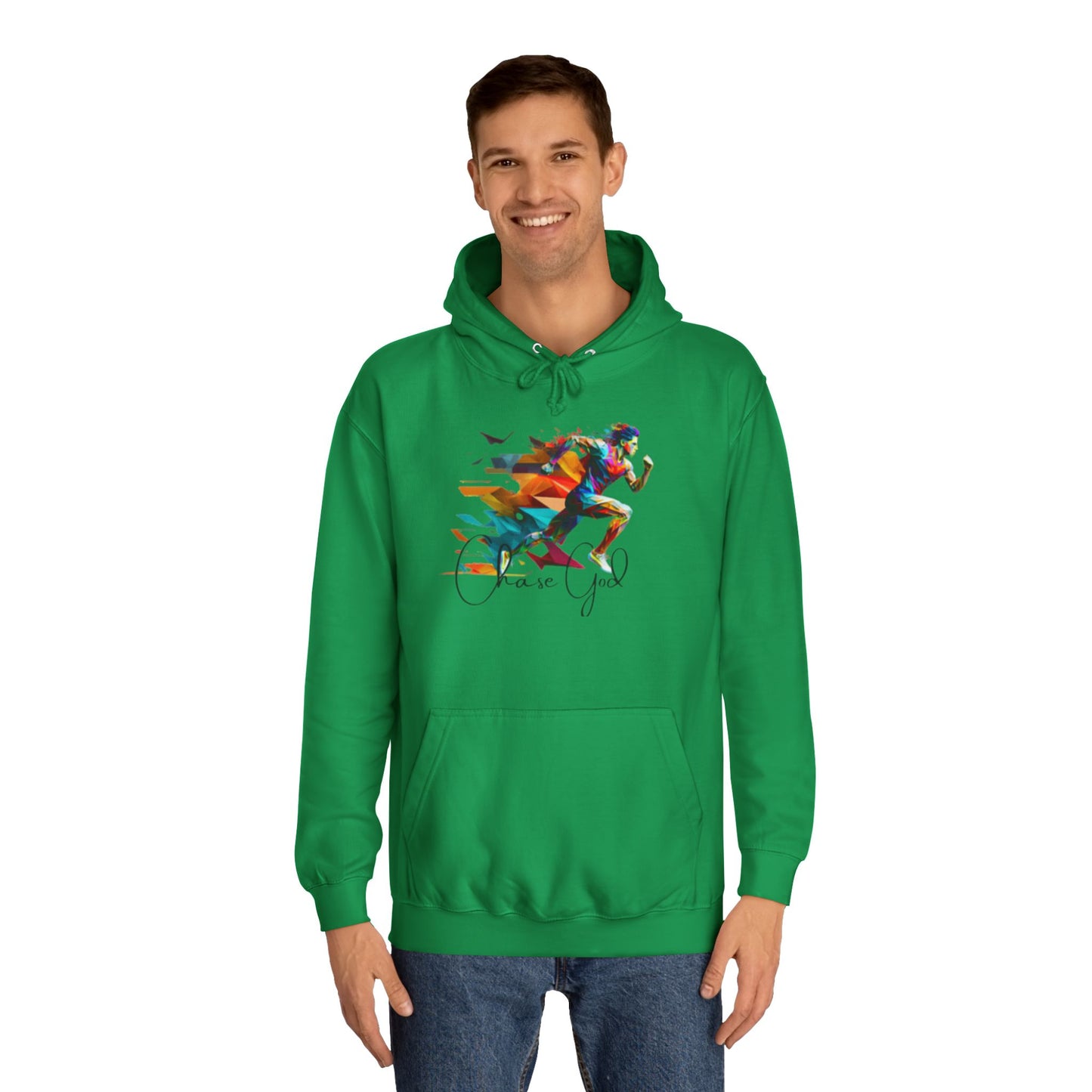 Angel White Faith Hoodie for Men – "Chase God, Inspire & Elevate" Spiritual Motivation Wear