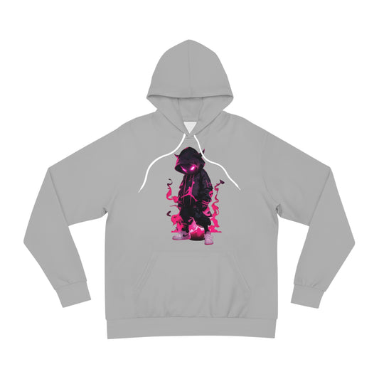 Stone Mist Grey Hoodie for Men & Women – Hidden Identity Engulfed in Pink Flames