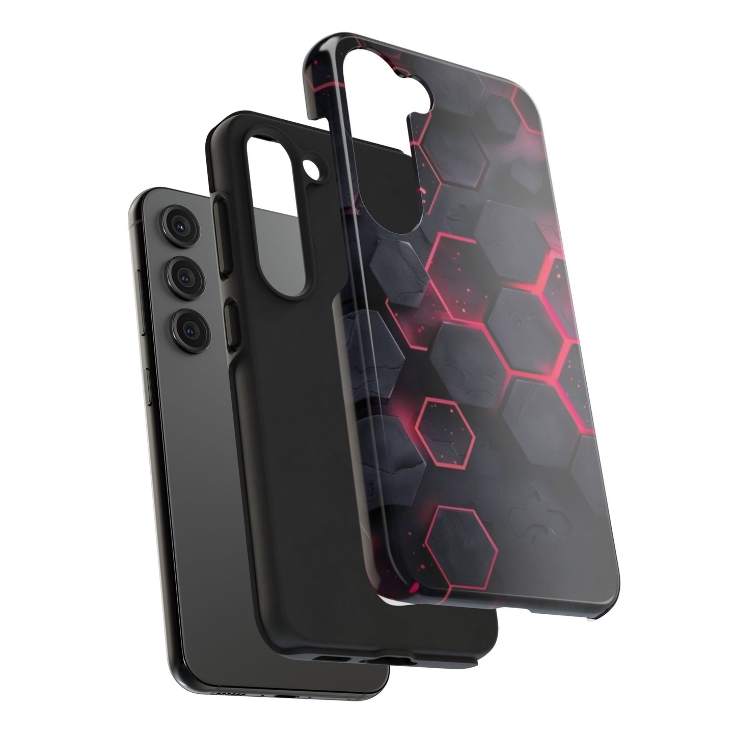 Stylish Tough Phone Cases with Hexagonal Design - Durable Protection for Tech Lovers