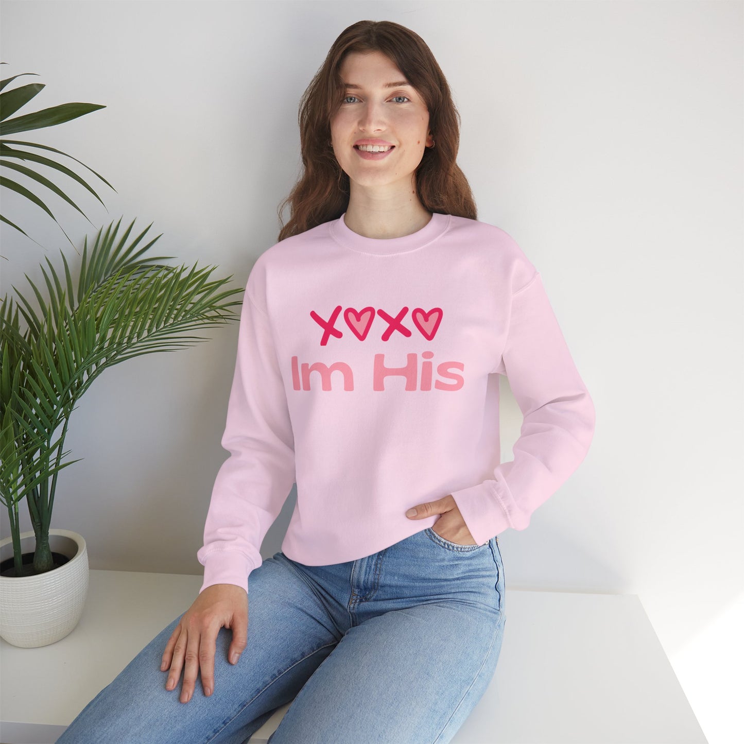 Cotton Blush XOXO Sweatshirt for Women – I’m His Romantic Everyday Lovewear