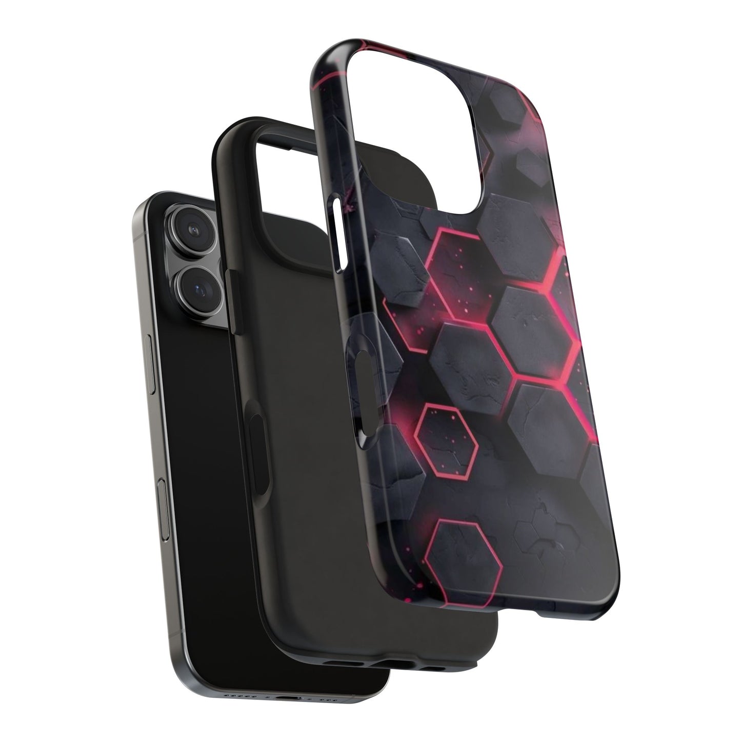 Stylish Tough Phone Cases with Hexagonal Design - Durable Protection for Tech Lovers