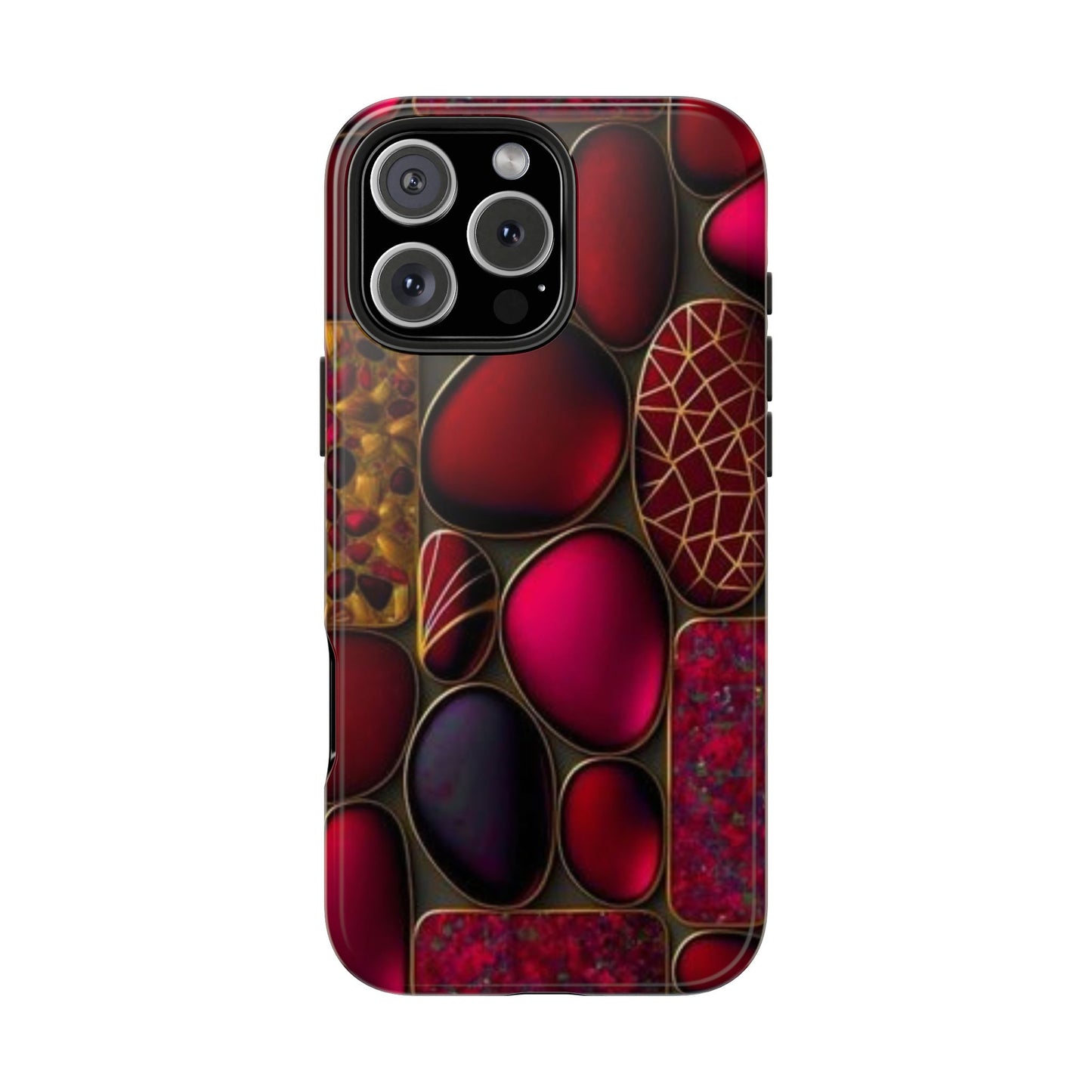 🔴 Tough Phone Cases – Red Stones Design for iPhone & Android – Durable Protection & Stylish Look