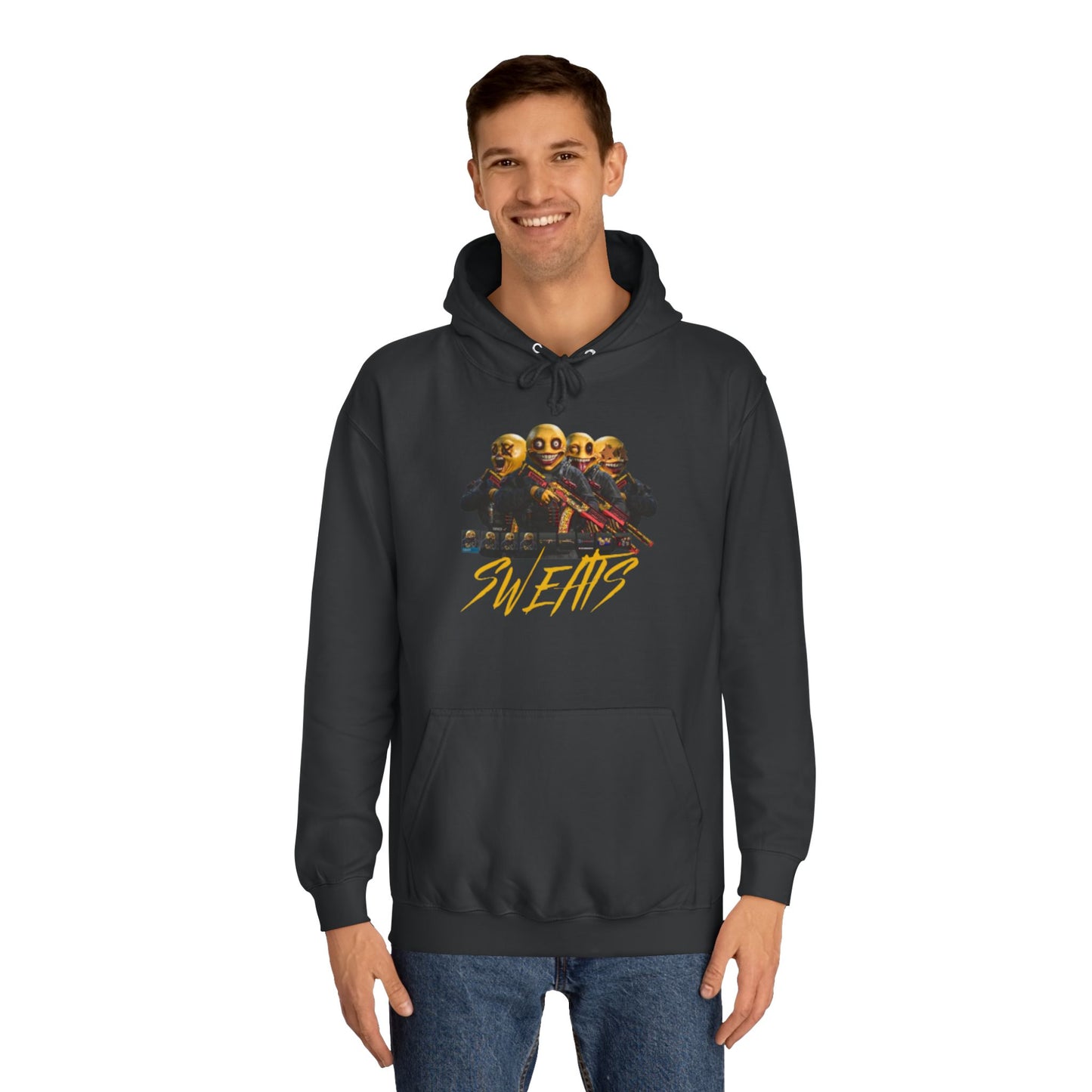 Slate Grey Men’s Casual Pullover – "Sweats Design" Athletic Fit Hoodie with Drawstrings & Kangaroo Pocket