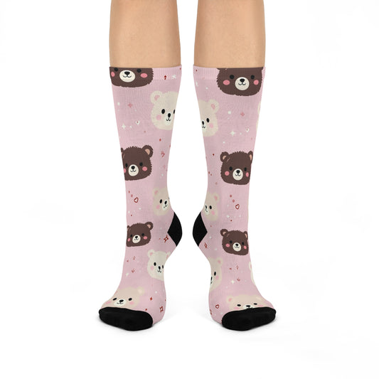 Cute Bears Cushioned Crew Socks | Stylish Comfort for Everyday Wear