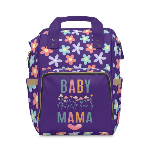"Floral Baby Mama Diaper Backpack – Stylish & Functional Bag for New Moms on the Go"