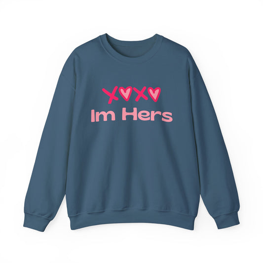 "XOXO ‘I’m His’ Crewneck Sweatshirt – Romantic Unisex Pullover | Cozy Valentine’s Day & Everyday Love Apparel"
