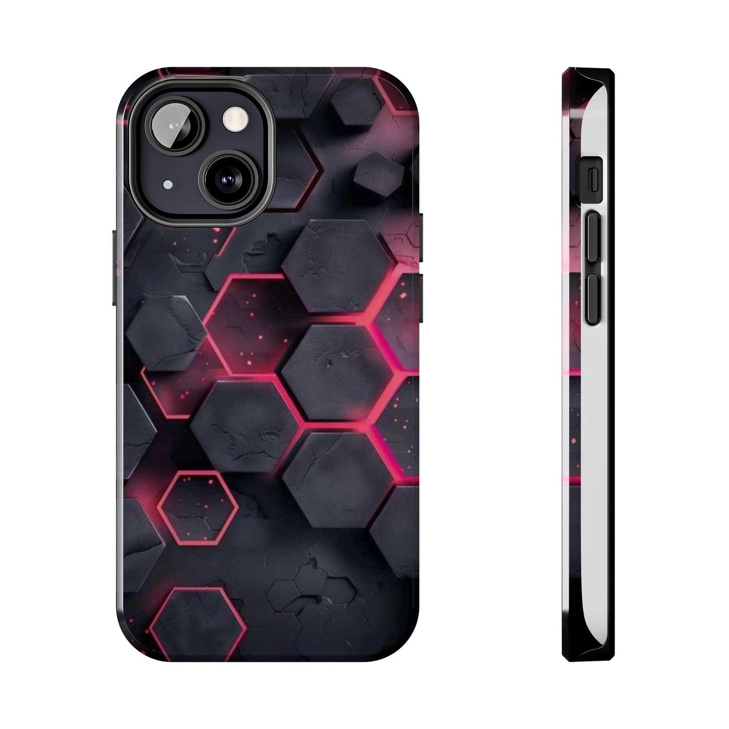 Stylish Tough Phone Cases with Hexagonal Design - Durable Protection for Tech Lovers