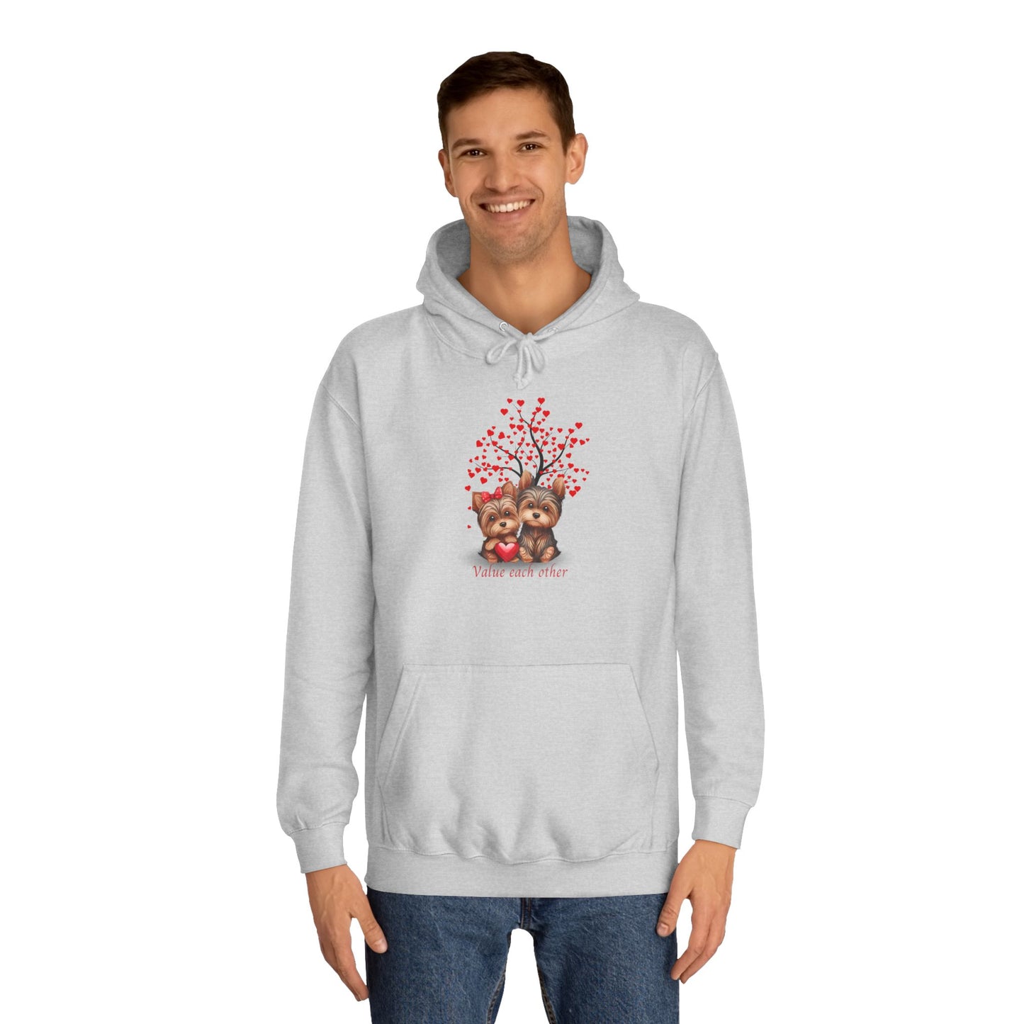 Baby Blue Hoodie for Him & Her – Perfect for Dog Lovers with Heart Paw Print Design