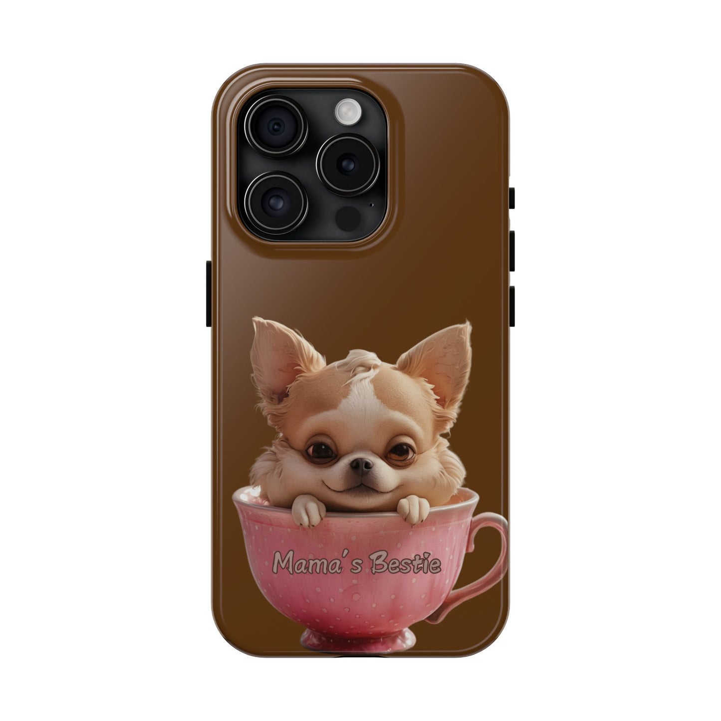 Cute Chihuahua Tough Phone Case - 'Mama's Bestie' Design