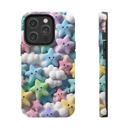 "Kawaii Starry Sky Phone Case – Tough & Durable Protection with Cute Cloud Design for iPhone & Android"