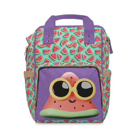 Cute Watermelon Print Multifunctional Diaper Backpack for Parents 🍉👜
