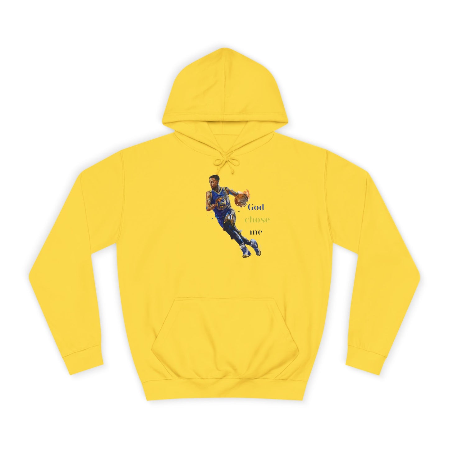 Royal Blue Men’s Inspirational Hoodie – "God Chose Me" Steph Curry Motivational Sweatshirt with Drawstrings & Kangaroo Pocket