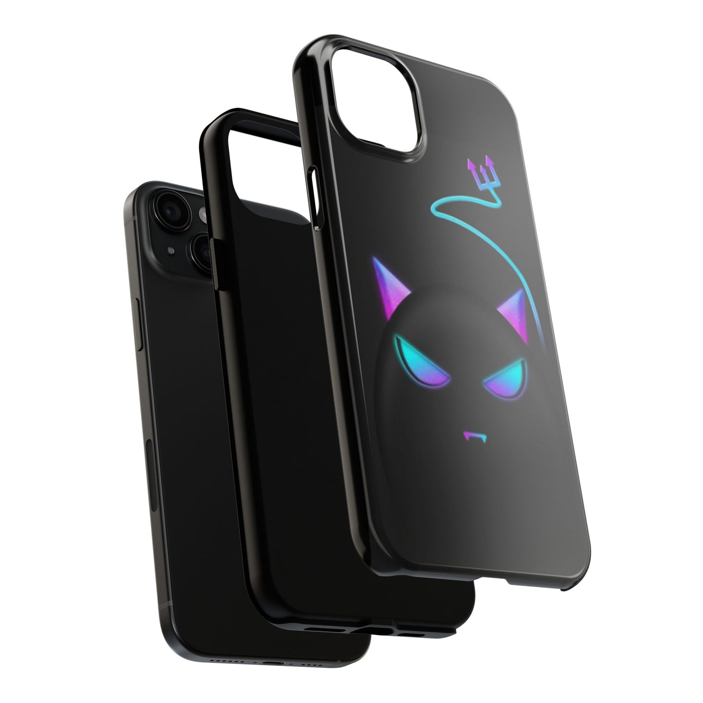 Demonic Cat Tough Phone Case - Cute & Edgy Phone Protection for Cat Lovers