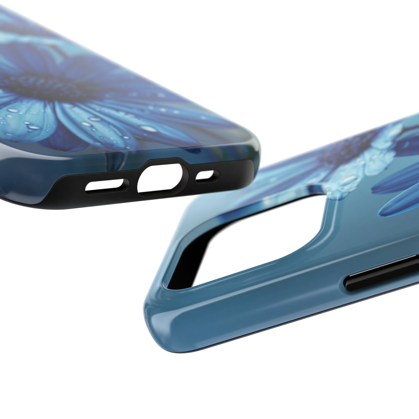 Blue Floral Tough Phone Case - Durable & Stylish Protection