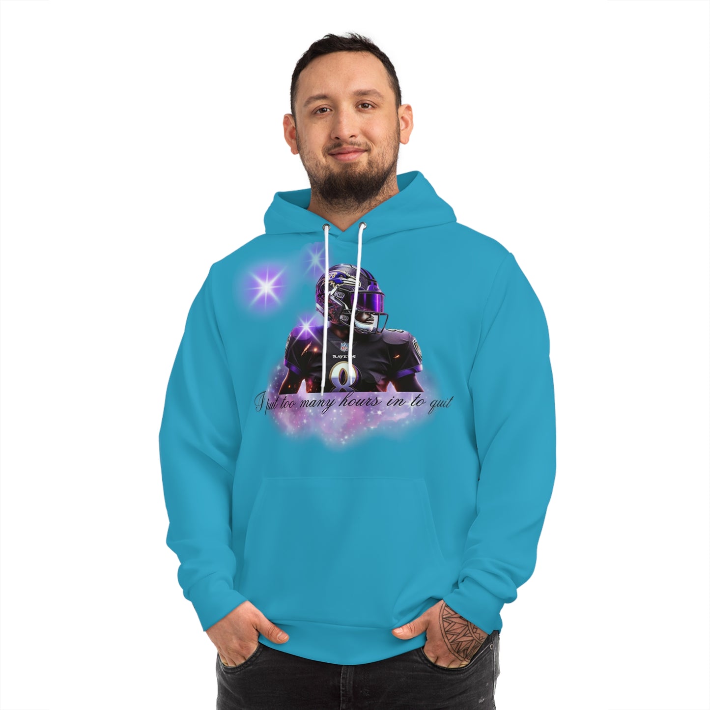 Ocean Blue "Grind Now, Win Later" NFL Hoodie – Hustle & Dedication Football Pullover