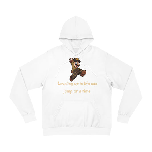Stark White Hoodie for Men & Women – "Leveling Up Mode" Classic Gamer-Inspired Apparel