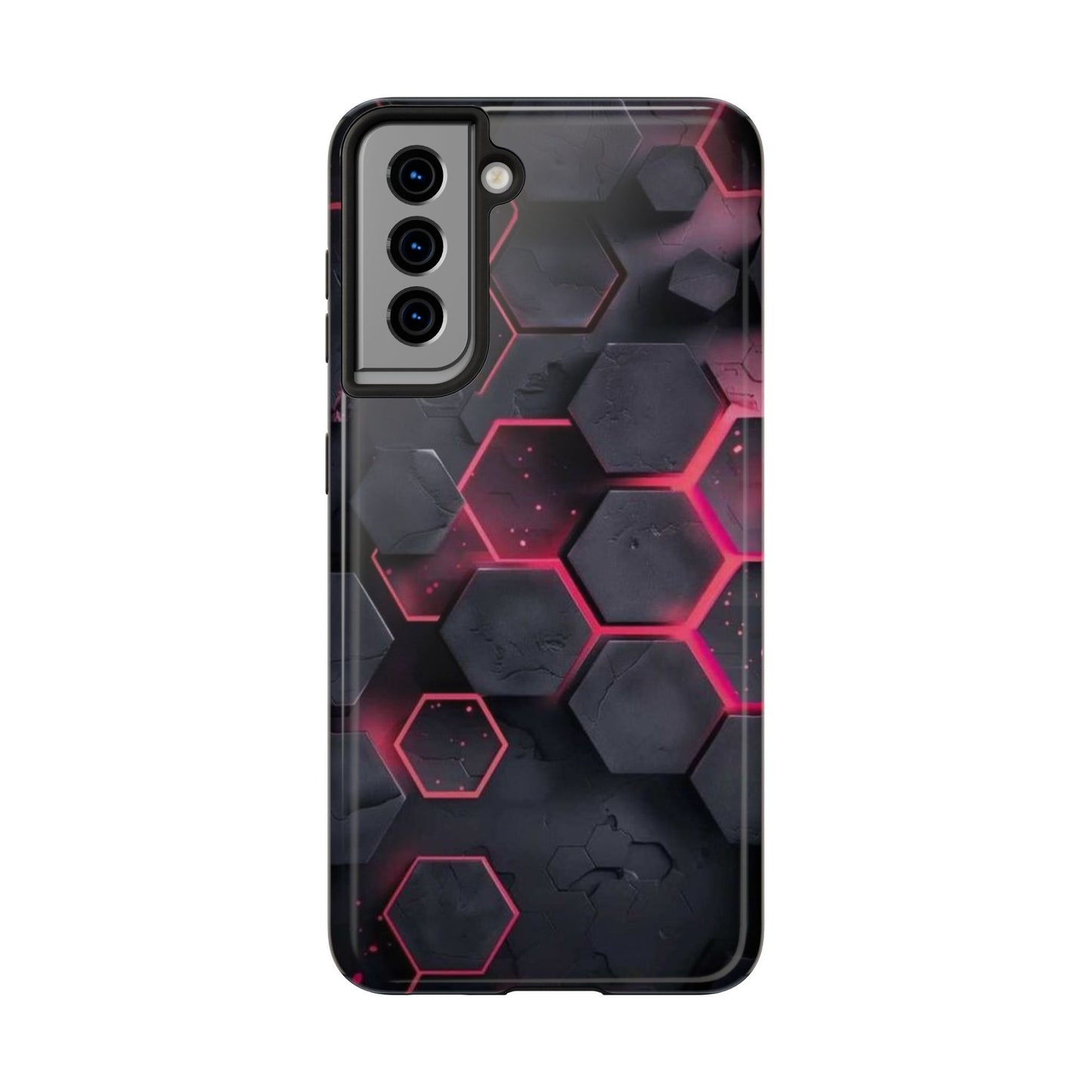 Stylish Tough Phone Cases with Hexagonal Design - Durable Protection for Tech Lovers