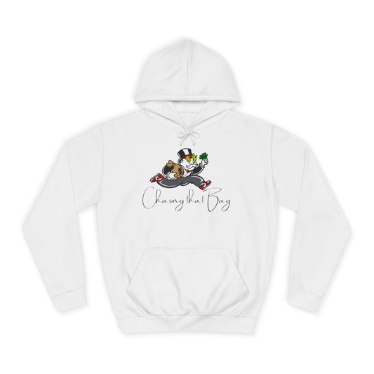 Money Green Men’s Hoodie – "Chasing the Bag" Hustle-Inspired Pullover with Drawstrings & Kangaroo Pocket