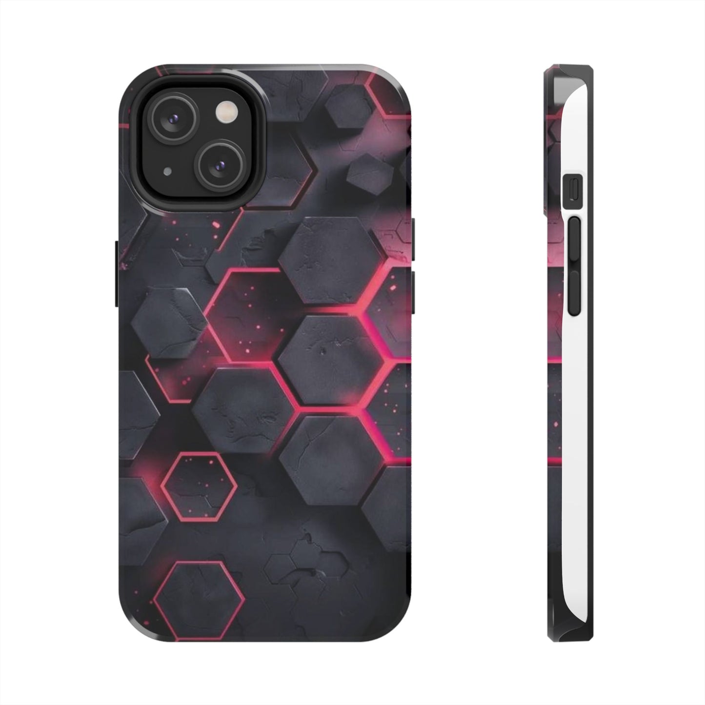 Stylish Tough Phone Cases with Hexagonal Design - Durable Protection for Tech Lovers