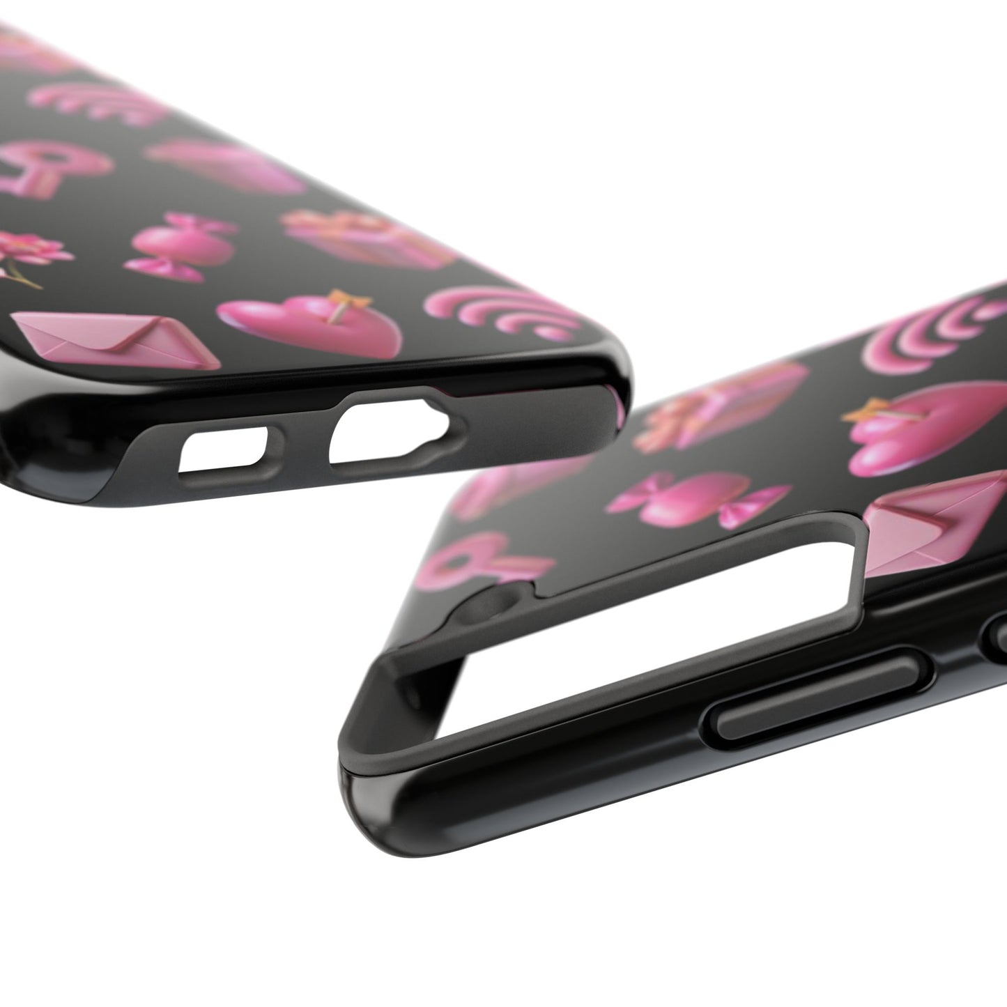 Cute and Colorful Tough Phone Case - Pink Emojis Design