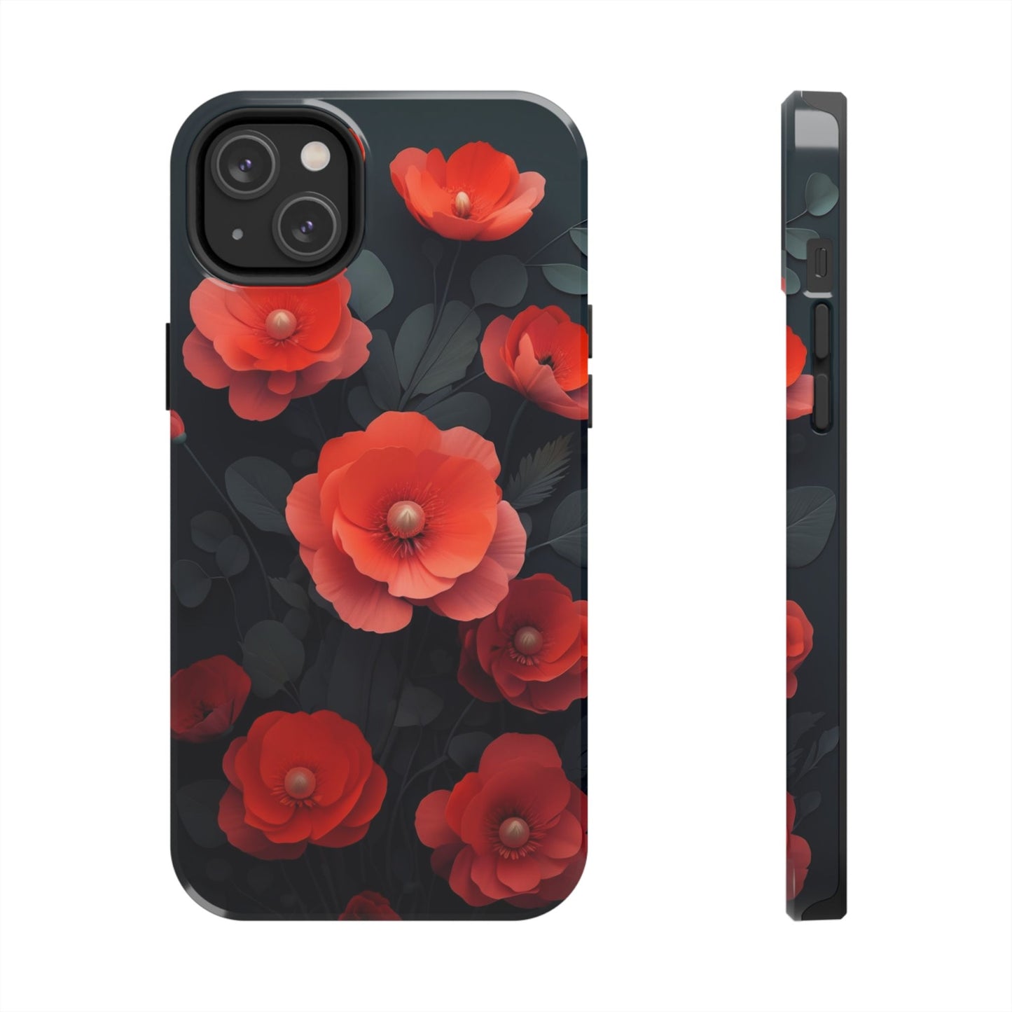 Vibrant Floral Tough Phone Case - Durable Protection with Gorgeous Red Poppies for iPhones & Androids 🌺📱