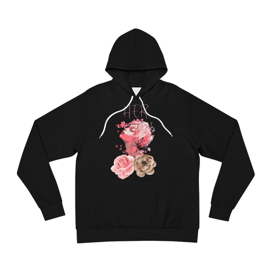 Midnight Bloom Black Hoodie for Women – "HER Flowers" Mother’s Day Inspired Graphic Wear