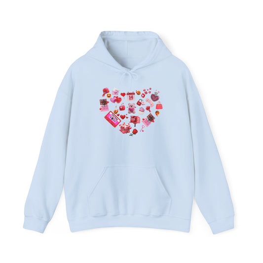 Sweetheart Sky Blue Hoodie for Men & Women – Love Heart Graphic Cozy Couples Wear