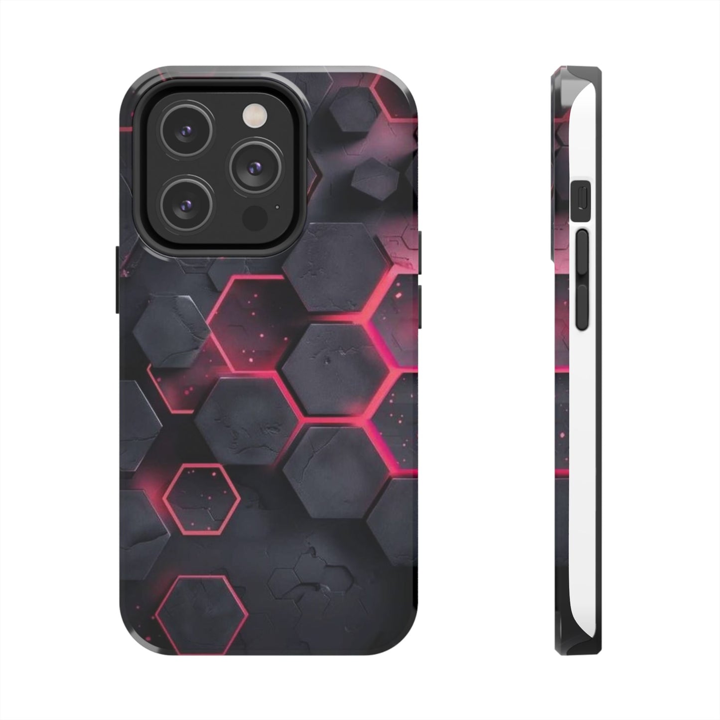Stylish Tough Phone Cases with Hexagonal Design - Durable Protection for Tech Lovers