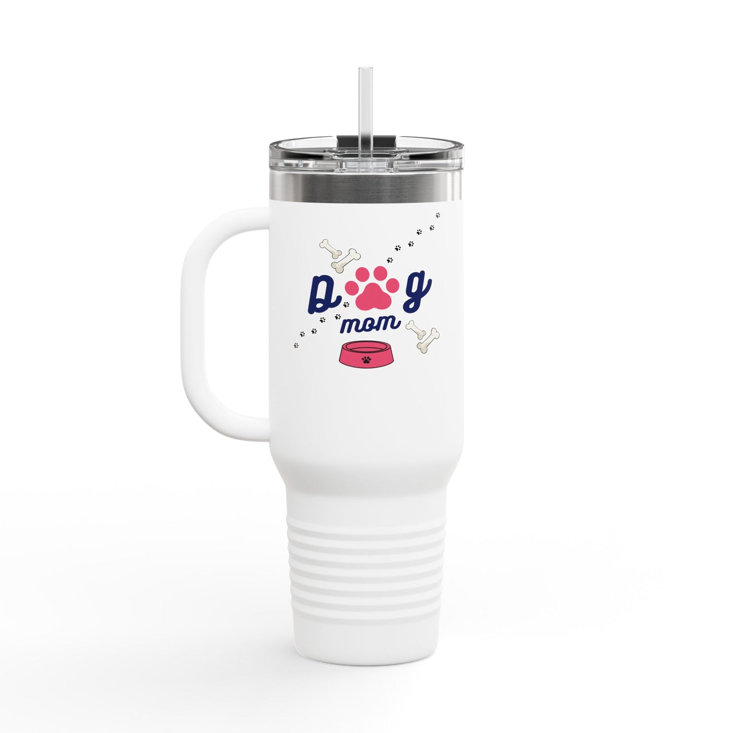 🐶 Dog Mom Insulated Travel Mug – 40oz Stainless Steel Coffee Cup for Pet Lovers