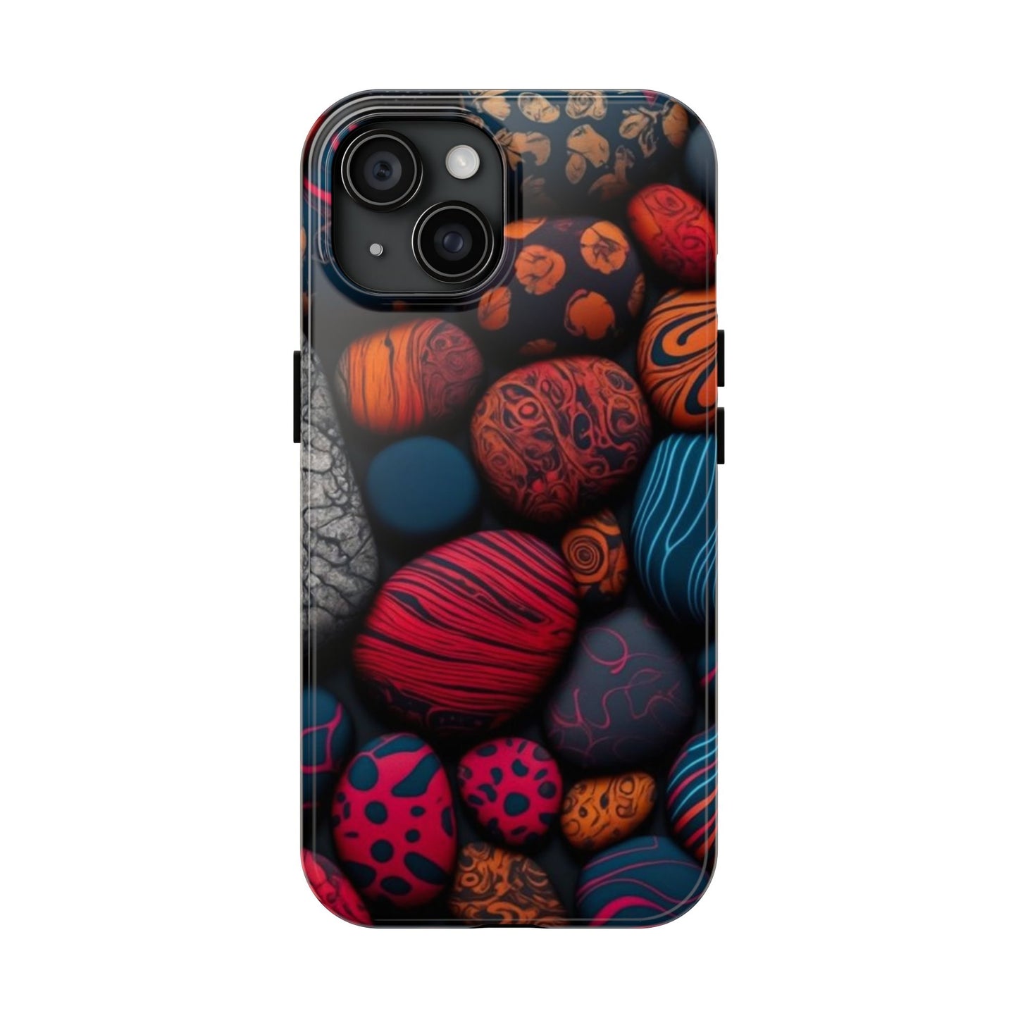 🔥 Vibrant Rock Pattern Tough Phone Case – Shockproof Protection for iPhones 📱