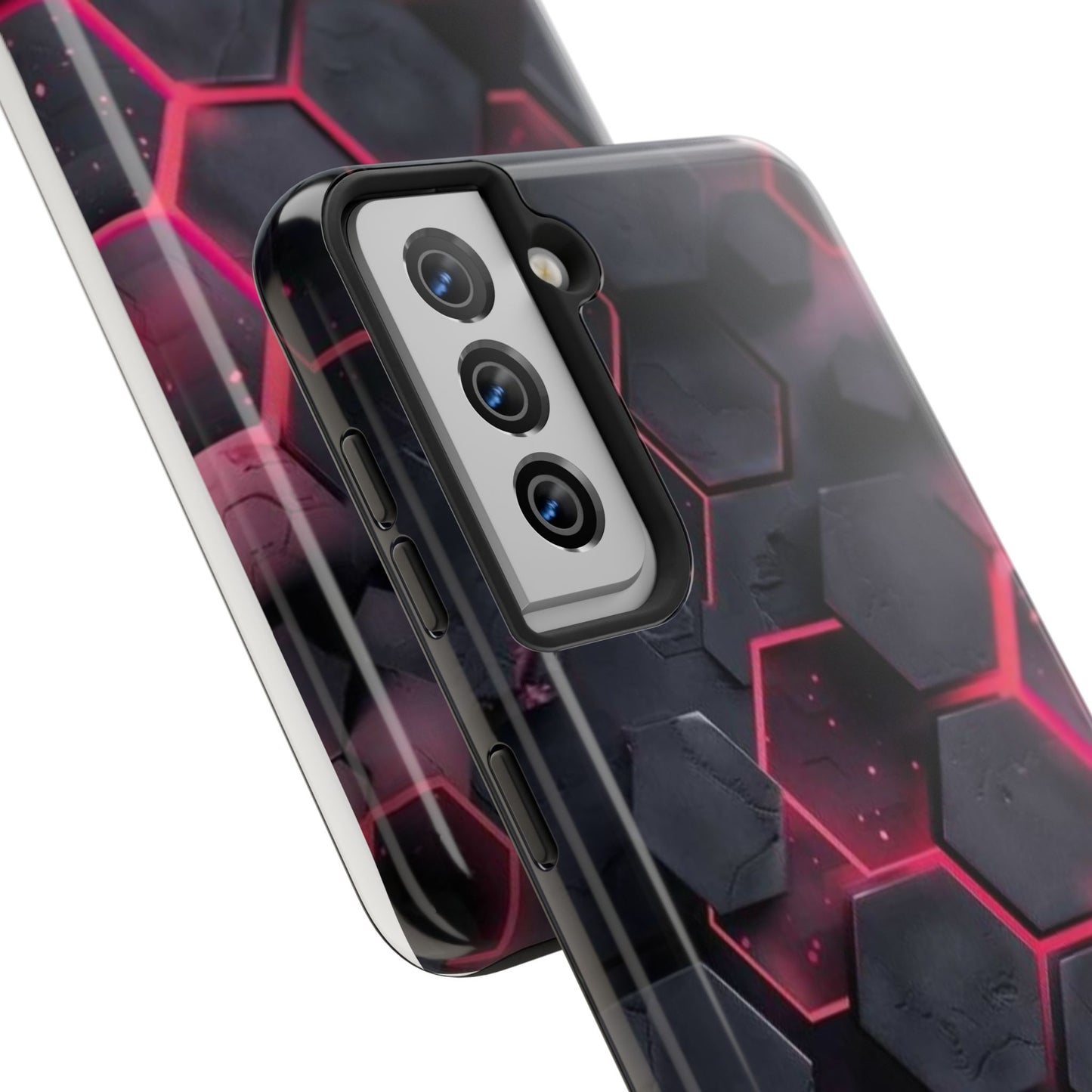 Stylish Tough Phone Cases with Hexagonal Design - Durable Protection for Tech Lovers