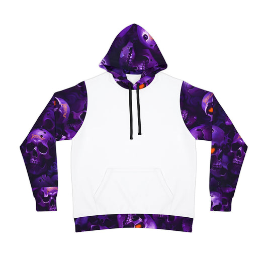 💜💀 Purple Skull White Hoodie – Edgy & Stylish Streetwear for Men & Women
