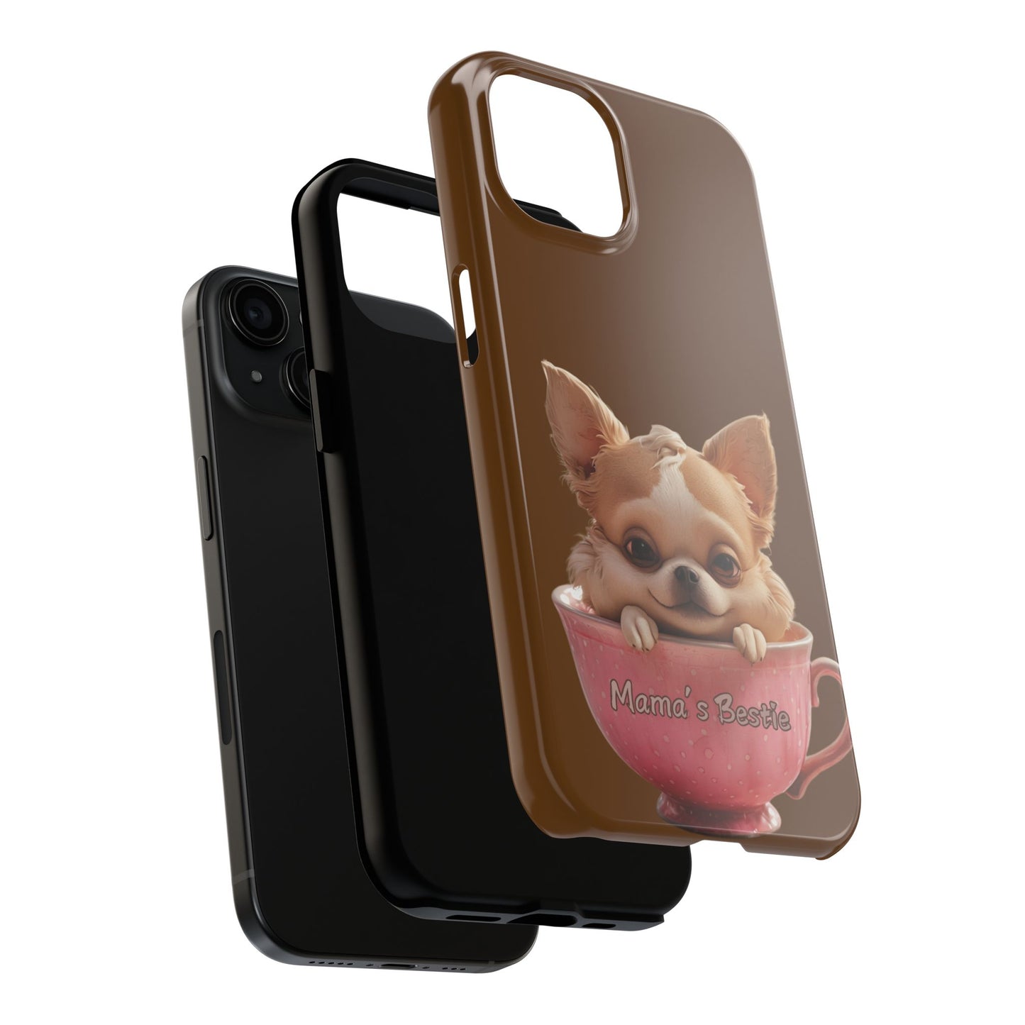 Cute Chihuahua Tough Phone Case - 'Mama's Bestie' Design