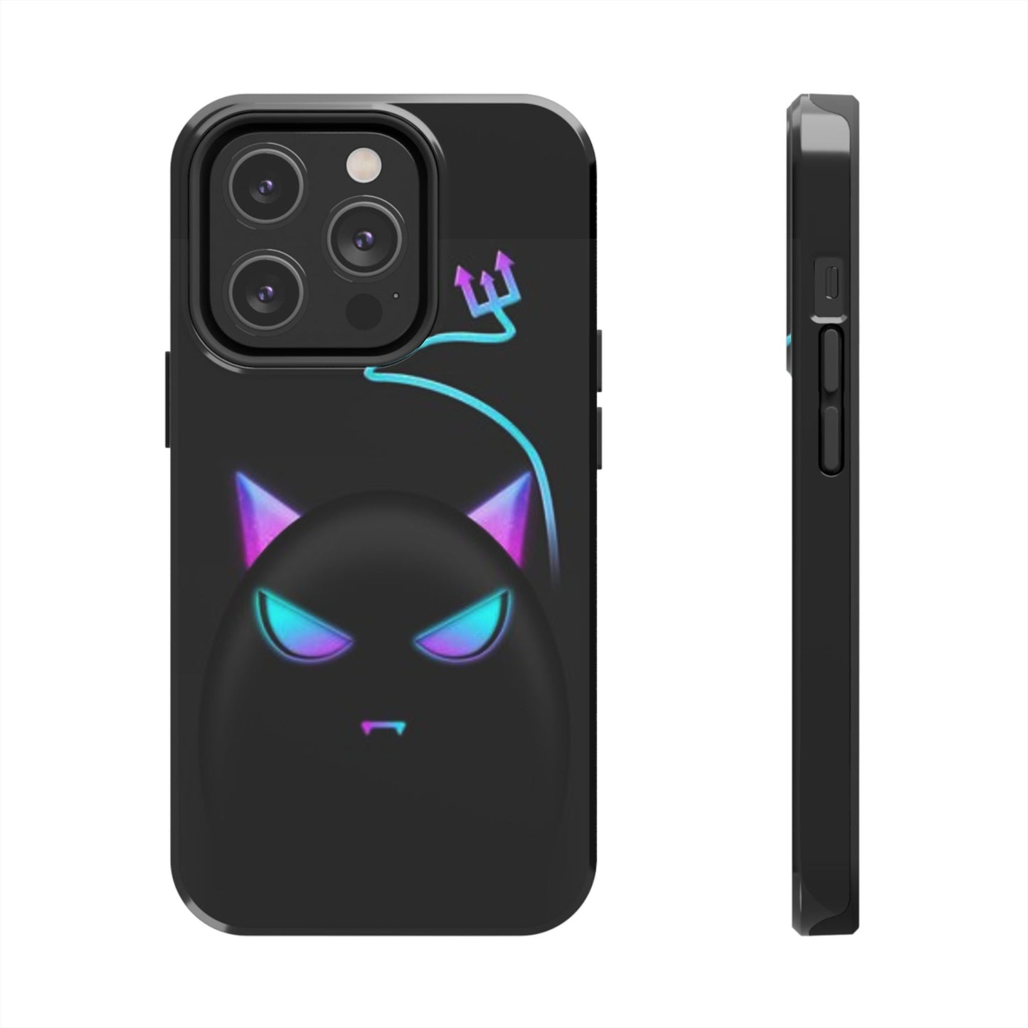 Demonic Cat Tough Phone Case - Cute & Edgy Phone Protection for Cat Lovers