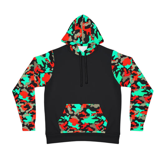 🌟 Vibrant Multicolor Camouflage Hoodie – Bold Streetwear for Active Lifestyles