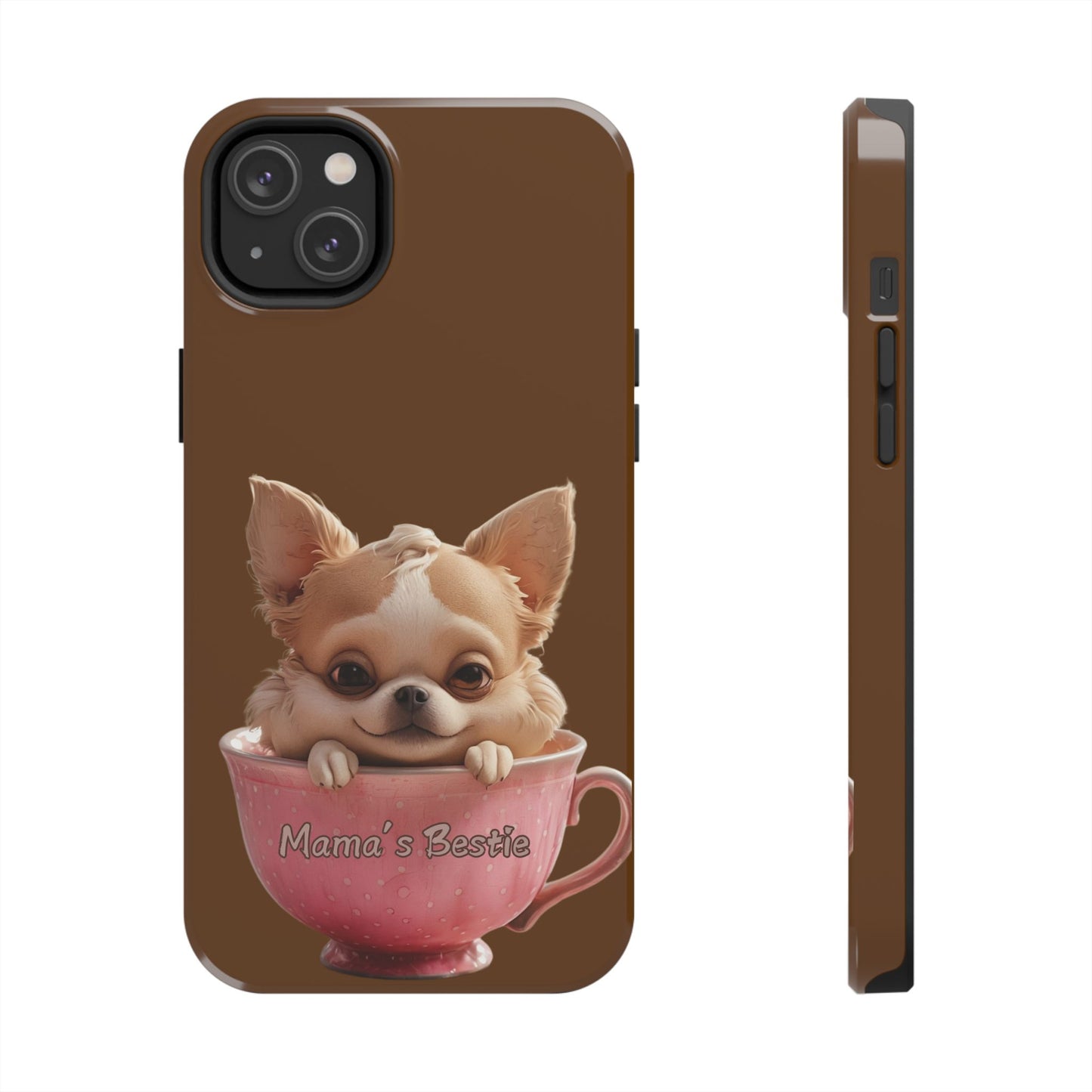 Cute Chihuahua Tough Phone Case - 'Mama's Bestie' Design